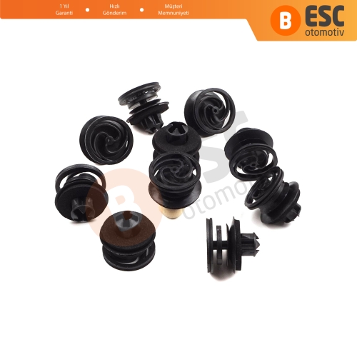 VW için 10 Adet Kapı Pervazı Paneli Tutucu Klipsi Siyah 3B0868243
