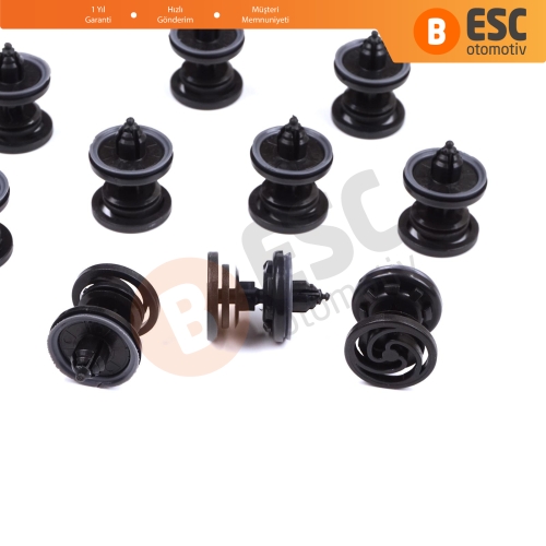 VW Audi için 10 Adet Kapı Paneli Tutucu Klipsi Siyah 7L6868243