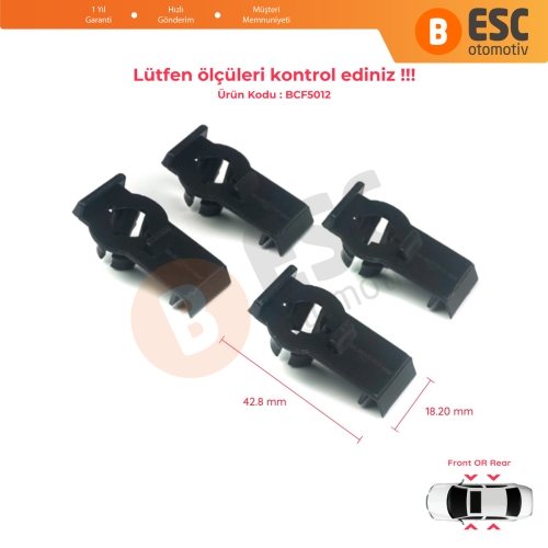 BMW X5 E53 1999-2006 51338254781 için 4 Adet Ön veya Arka Cam Kriko Tamir Klipsi 