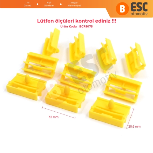 BMW 3 Serisi E90 E91 2004-2012 51777166869 için 10 Adet Marşpiyel Çıta Klipsi