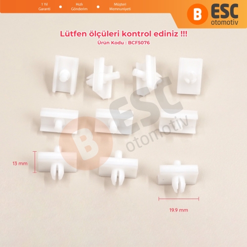 BMW 5 Serisi E34 Alpina B10 1987-1995 4/5 Door 51131946258 için 10 Adet Kapı Çıta Klipsi