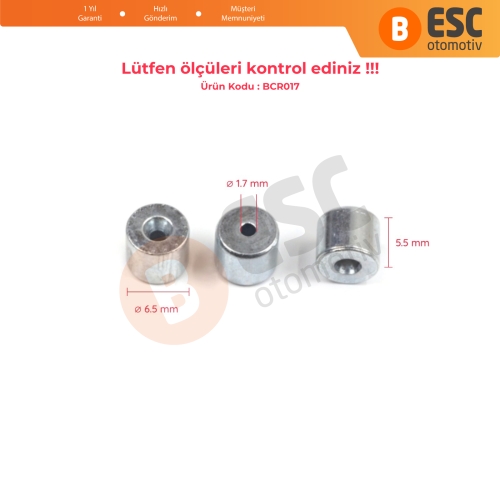 BCR017 Cam Kriko Kablo Halat Uç Pimi Tutma Perçini 6.5x5.5/1.7 mm 100 Adet