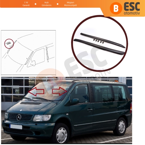 Mercedes Vito W638 1996-2003 için Ön Cam Çıta ve Klips Seti Sağ Sol 6386980079 6389840861