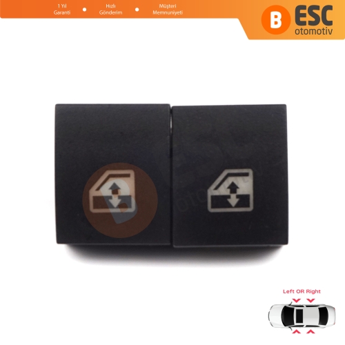 Opel Astra H Zafira B Tigra B 6240452 İçin 2 Adet Ön veya Arka Cam Açma Düğme Kapağı
