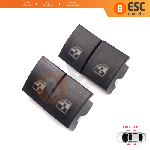 Opel Astra H Zafira B Tigra B 6240452 İçin 4 Adet Ön veya Arka Cam Açma Düğme Kapağı