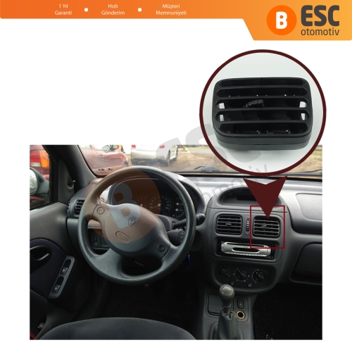 Renault Clio 2 Symbol için Havalandırma Izgarası Sağ Siyah 7702258280