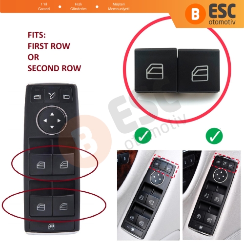 Mercedes W204 W212 S212 A207 C207 X204 W176 W246 C117 X117 X166  X156 W166 2049055402 İçin 2 Adet Sürücü Ana Cam Açma Düğme Kapağı