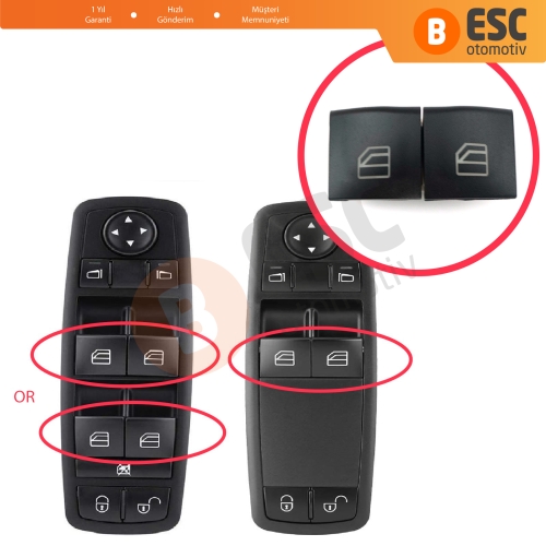 Mercedes A Class W169 B Class W245 A1698206410 İçin Sağ Sol Sürücü Kumanda Cam Açma Düğme Kapağı