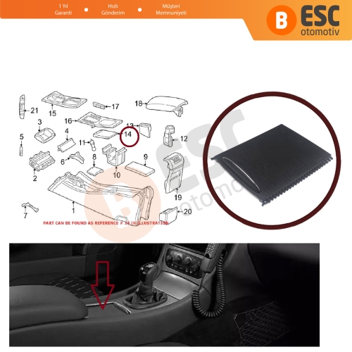 Mercedes Benz C Class W203 CL203 2000-2007 için Orta Konsol Bardak Tutucu Sürgü Panjur Kapağı Siyah 20368001239051