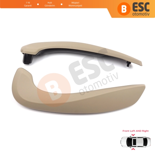 Renault Megane MK3 Fluence 809600015R İçin Ön İç Kapı Çekme Kolçak Tutamak Takımı Bej