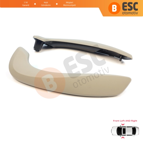 Renault Megane MK3 Fluence 809600015R İçin Ön İç Kapı Çekme Kolçak Tutamak Takımı Bej