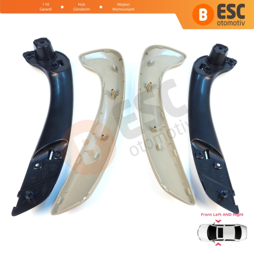 Renault Megane MK3 Fluence 809600015R İçin Ön İç Kapı Çekme Kolçak Tutamak Takımı Bej