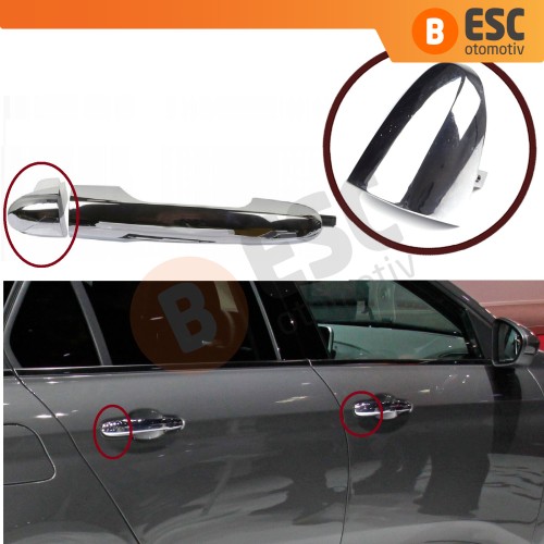 Fiat Egea 2015-On için Krom Kaplama Plastik Ön Arka Yolcu Dış Kapı Kolu Uç Parçası Şifre Kapağı 735635865