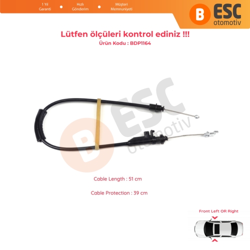 VW Passat B6 B7 2005-2015 CC 3C8837017A için  Ön Sağ veya Sol Dış Kapı Kilidi Açma Teli 