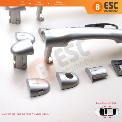 Renault Fluence Megane 3 Clio 4 Scenic 3 Captur 1 için 4 Adet Dış Kapı Açma Kolu Krom Renk 806B02596R