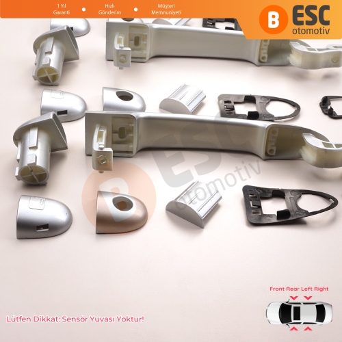 Renault Fluence Megane 3 Clio 4 Scenic 3 Captur 1 için 4 Adet Dış Kapı Açma Kolu Krom Renk 806B02596R