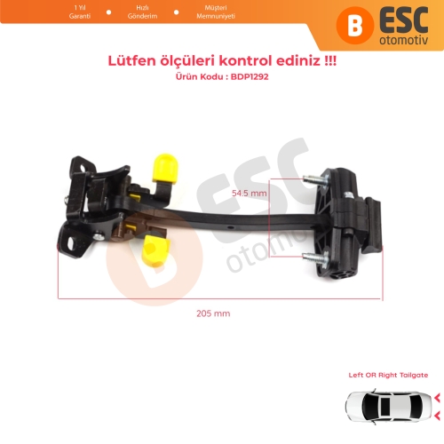Fiat Fiorino Qubo 225 2007-2024 Citroen Nemo Peugeot Bipper Tepee 9035AQ İçin Arka Bagaj Kapı Gergi Yayı