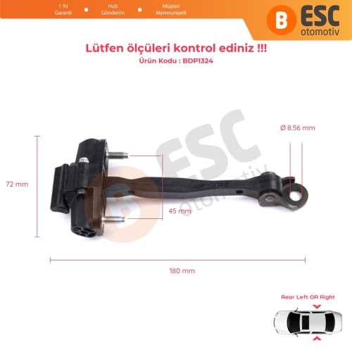 Citroen C3 Aircross MK1 A88 2017-2024 YQ00232680 İçin Arka Kapı Gergi Yayı 