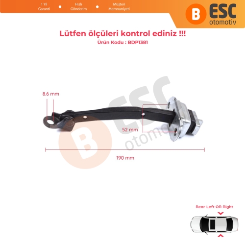 Toyota Camry MK6 V4 XV40 2006-2012 6863033070 İçin Arka Sağ veya Sol Kapı Gergisi