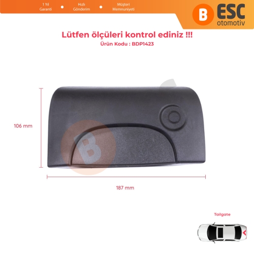Renault Kangoo Nissan Kubistar MK1 X76 FC KC 1997-2009 8200153668 için Arka Bagaj Çift Kapı Açma Kapı Kolu Siyah