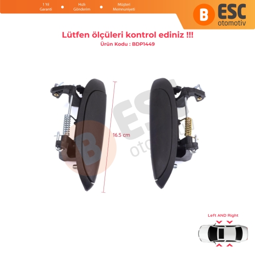Renault Clio 2 Megane 1 Scenic 1 Symbol Thalia Logan Platina Lada Largus için Kapı Dış Açma Kolu Seti