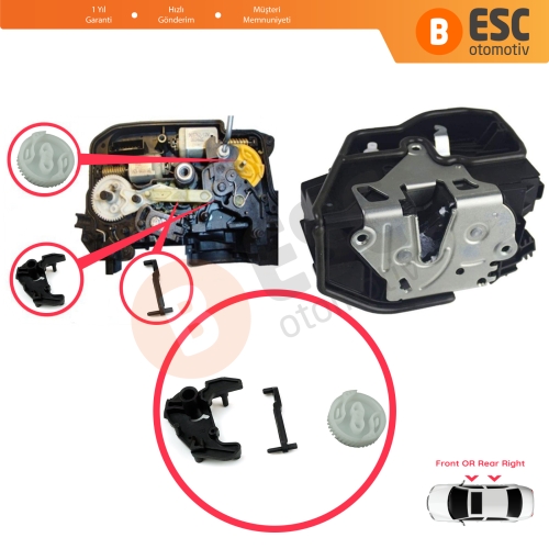 BMW 1 3 5 X5 X6 Z4 E90 E91 E92 E93 için Sağ Kapı Kilit Tamir Seti 51217202146
