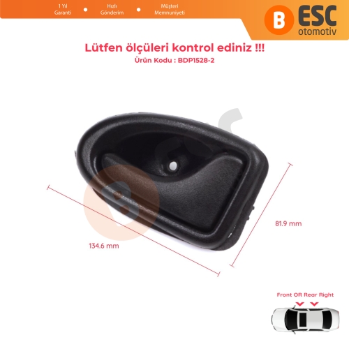 Renault Clio 2 Scenic Megane 1 Trafic Master 2 Mascott Logan 1 Movano Vivaro A Interstar Primastar 1 Daily 7700434717 İçin Siyah Sağ Kapı İç Açma Kolu Kancalı Tip