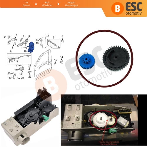 Ford Transit Connect MK1 2002-2013 için Sürücü Kapı Merkezi Kilit Tamir Dişlisi 9T1Z6121813B