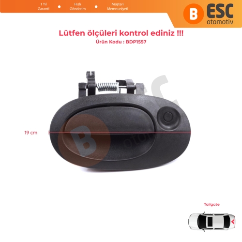 Renault Kangoo KC Express FC Nissan Kubistar MK1 X76 8200153666 için Tek Kapı Arka Bagaj Açma Kapı Kolu Siyah