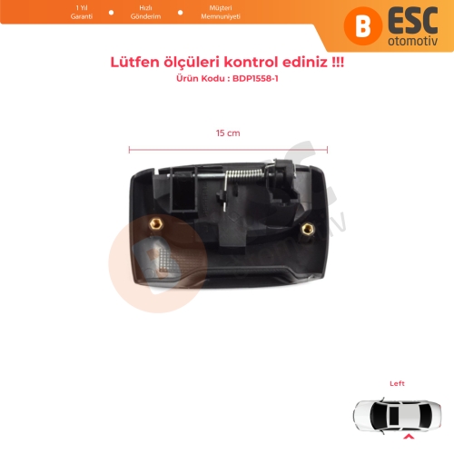 Renault Kangoo KC Express FC Nissan Kubistar MK1 X76 8200107371 için Sol Yan Sürgülü Kapı Dış Açma Kolu Siyah