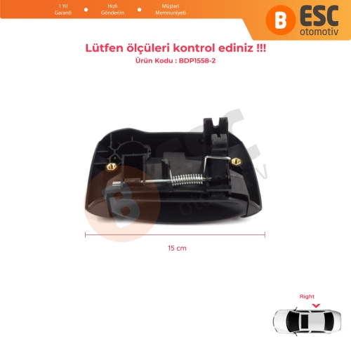 Renault Kangoo KC Express FC Nissan Kubistar MK1 X76 8200107372 için Sağ Yan Sürgülü Kapı Dış Açma Kolu Siyah