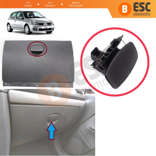 Renault Clio MK2 Faz 2 2001-2003 Symbol Thalia 2008-2012 681083300R için Torpido Kapak Açma Mandalı Yaylı Siyah