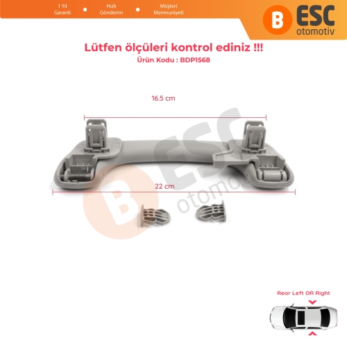 Renault Megane 3 4 Scenic 3 Clio 4 Kadjar Captur  Master 3 Movano 739400011R İçin Arka Kapı Yolcu Tavan El Tutamağı Açık Gri