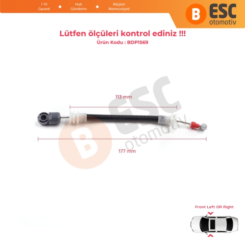 BMW X5 E53 2000-2006 51218243615 51218243616 için Ön Dış Kapı Kolu Taşıyıcı Açma Teli 177 mm 