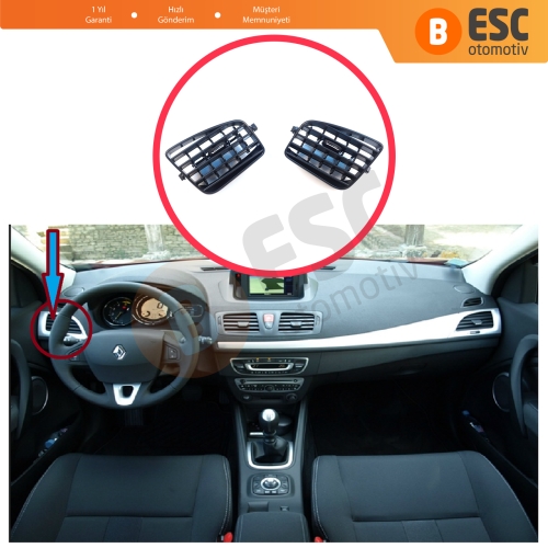 Renault Megane MK3 2008-2016 Fluence L3 2009–2020 687618845R 687604198R için Ön Sağ Sol Yan Kısım Havalandırma Difüzörü Hava Yönlendirme İç Plastiği