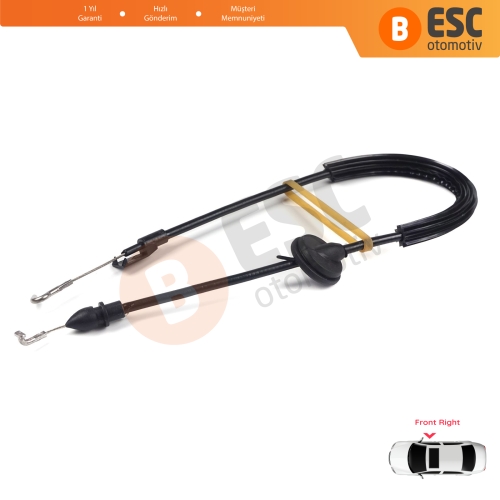 VW Caddy MK3 2K 2004-2015 Touran MK1 1T 2003-2015 2K0837114B İçin Ön Sağ Kapı İç Açma Teli 58 cm