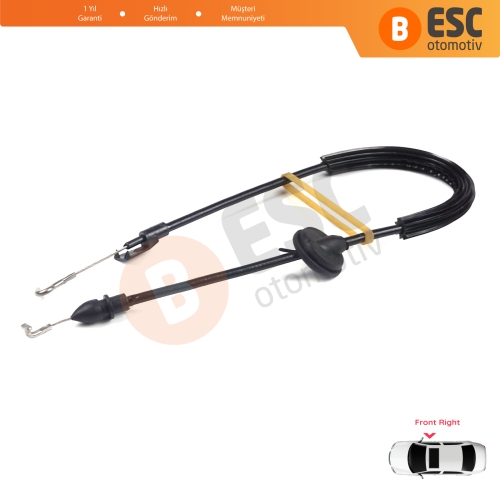 VW Caddy MK3 2K 2004-2015 Touran MK1 1T 2003-2015 2K0837114B İçin Ön Sağ Kapı İç Açma Teli 58 cm