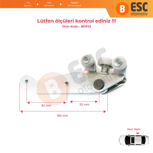 VW Transporter T4 Caravelle Multivan 1990-2003 701843406B için Sağ Arka Sürgülü Kapı Alt Makarası