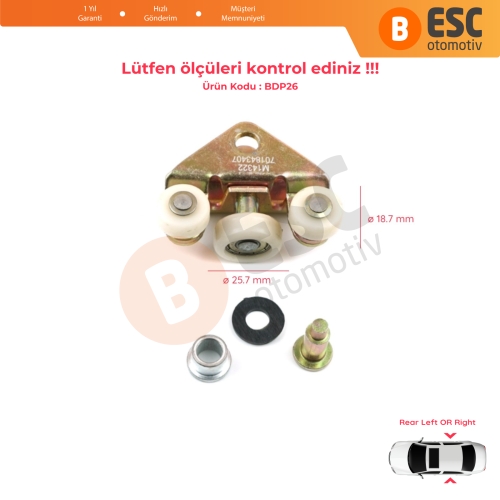 VW Transporter T4 Caravelle Multivan 1990-2003 701843406A için Arka Sürgülü Kapı Alt Makarası