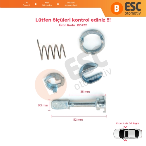 VW Passat B5 3B2 3B5 1996-2005 3B0837167 İçin Ön Kapı Kilidi Tamir Takımı 51.5 mm