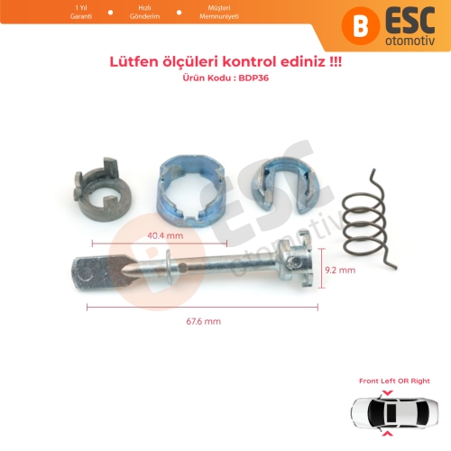 VW Caddy 2 Seat Cordoba Ibiza Inca 6K İçin Ön Kapı Kilidi Tamir Takımı 6K4837223A 68mm