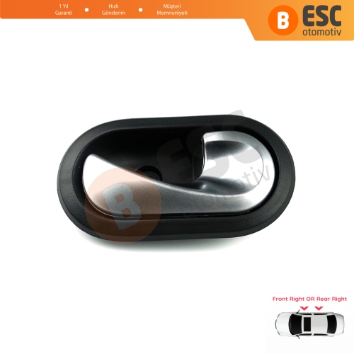 Dacia Dokker Lodgy Duster Sandero Logan İçin Sağ İç Kapı Açma Kolu Krom Renk 8200735218