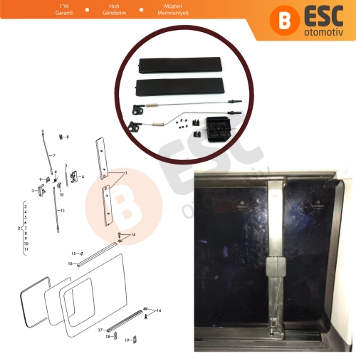 Mercedes Sprinter VW Crafter İçin Sürgülü Cam Seti 2E1847733
