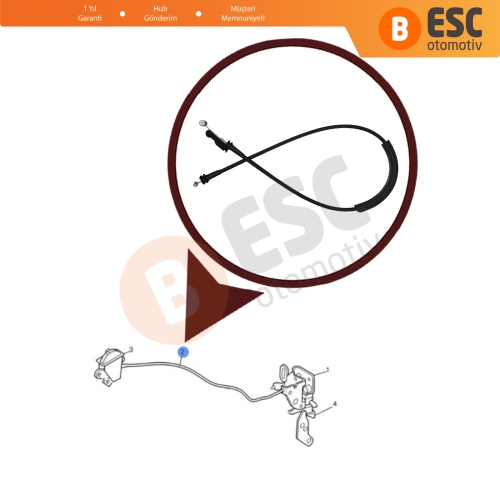 Volvo FH FM Kamyon İçin Kapı İç açma Teli 20922589