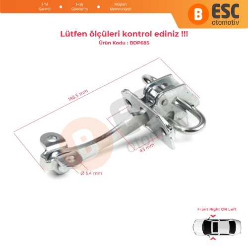 Fiat Doblo MPV Van Cargo MK1 119 223 2001-2010 İçin Ön Kapı Gergi Yayı 51772768