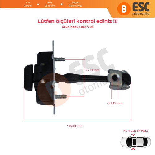 Citroen C-Elysee Peugeot 301 2012-On 9675585080 İçin Ön Kapı Gergi Yayı