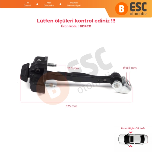 Ford Transit Courier Tourneo MK1 İçin Ön Kapı Gergi Yayı ET76A23500ABN