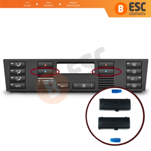 BMW X5 E53 2000-2006 5 Series E39 1996-2003 64116915812 İçin Klima Kontrol Sıcaklık Azaltma Düğme Kapağı Seti