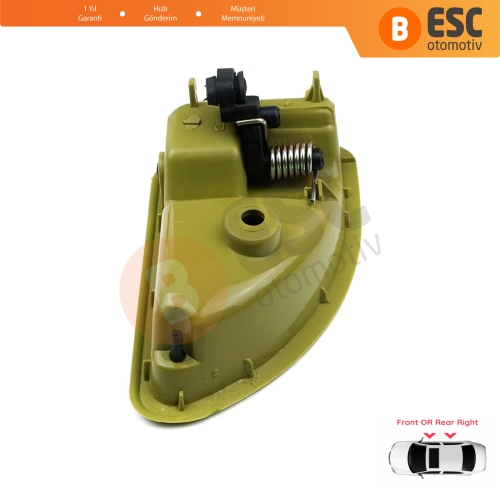 Renault Kangoo MK1 KC FC Twingo MK1 C06 S06 Nissan Kubistar X76 8200259376 İçin Sağ İç Kapı Açma Kolu Hardal / Zeytin Yeşili