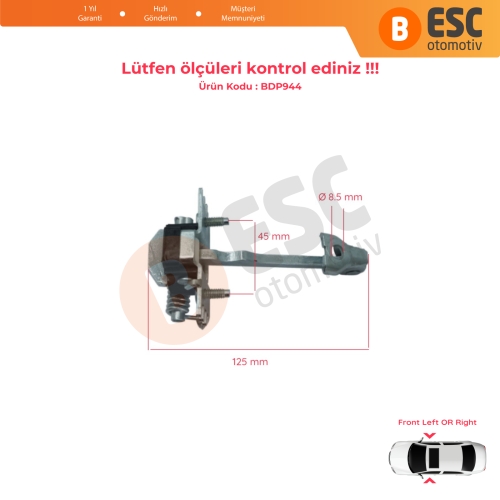 Fiat Scudo Citroen Jumpy Dispatch Peugeot Expert Tepee MK2 2007-2016  İçin Ön Kapı Gergi Yayı 9181K9